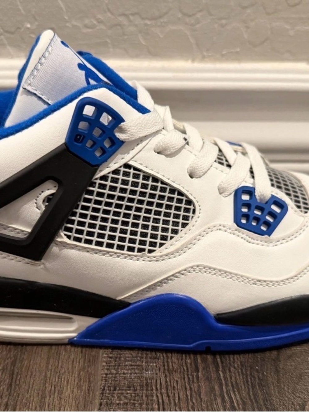 Air Jordan 4 Retro Motorsports White Blue Black 308497-117 Mens Size 8 - Picture 2 of 16